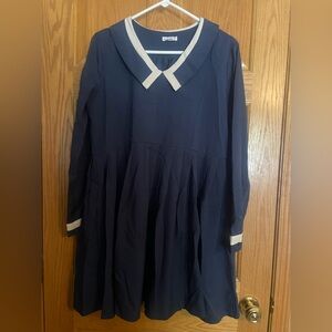Kling Navy Dress with White Accents
